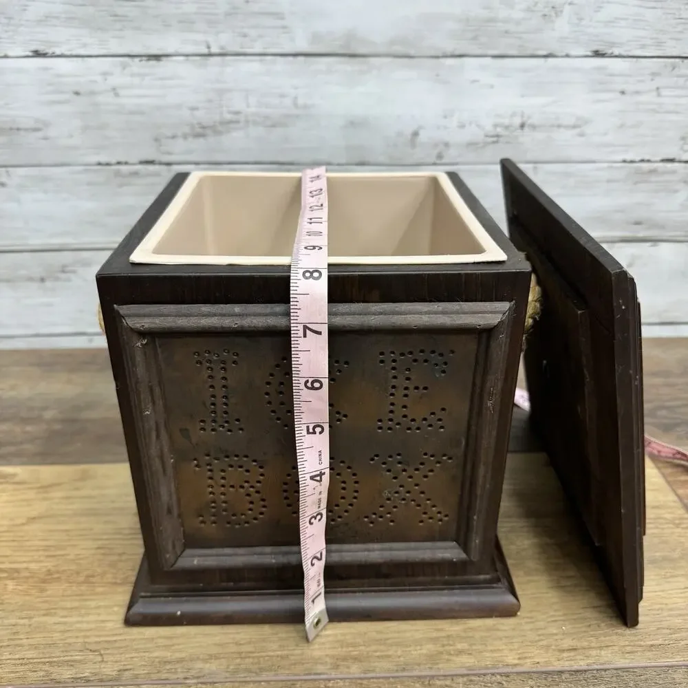 Pfaltzgraff Village Wood Ice Bucket Wood Plastic Insert Vintage